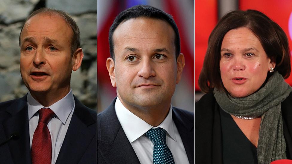 Micheál Martin, Leo Varadkar and Mary Lou McDonald