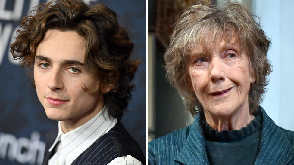 Timothee Chalamet and Dame Eileen Atkins