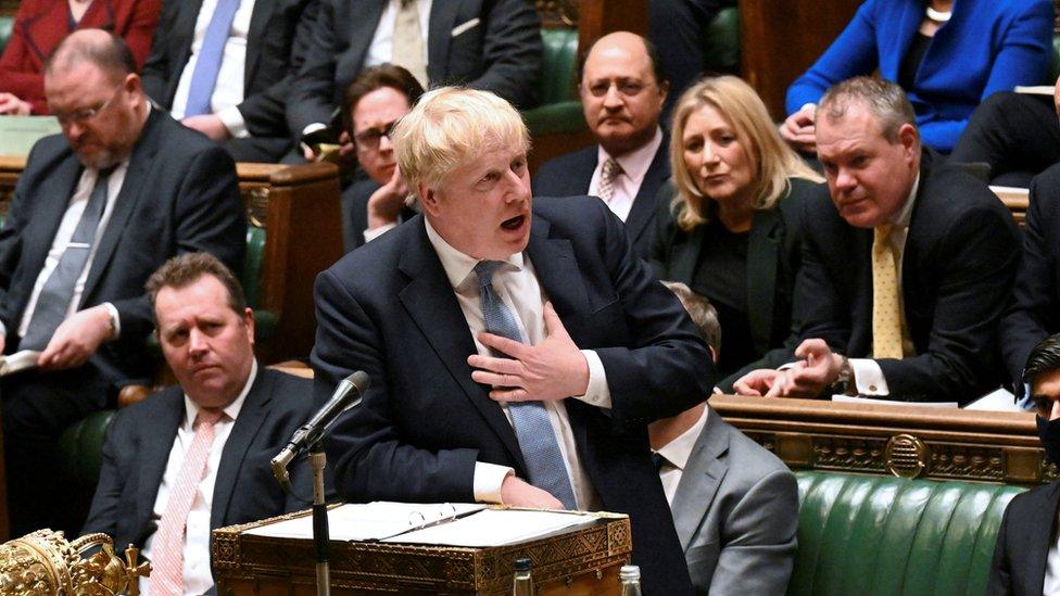 Boris Johnson making a statement in the House of Commons