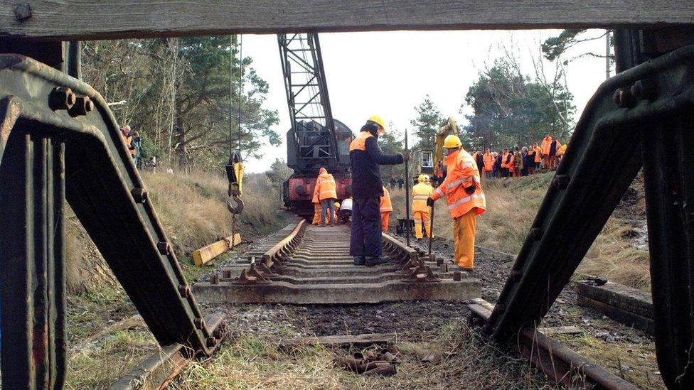 New track being laid on the Swanage Railway