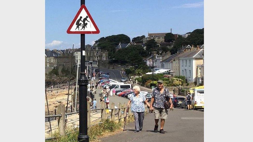 Banksy road sign in Clevedon