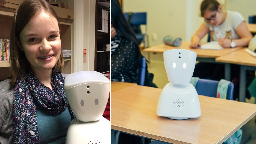 Zoe Johnson and her AV1 robot