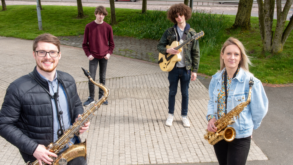 Joseph Leighton, Kitija Ernstone, Diarmuid O'Kane and Mark McLaughlin