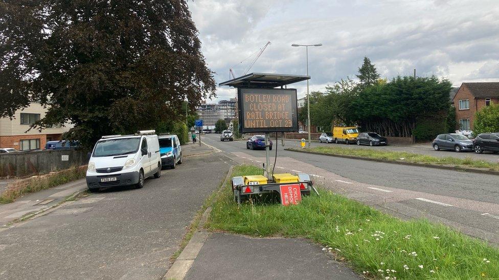 road closure sign