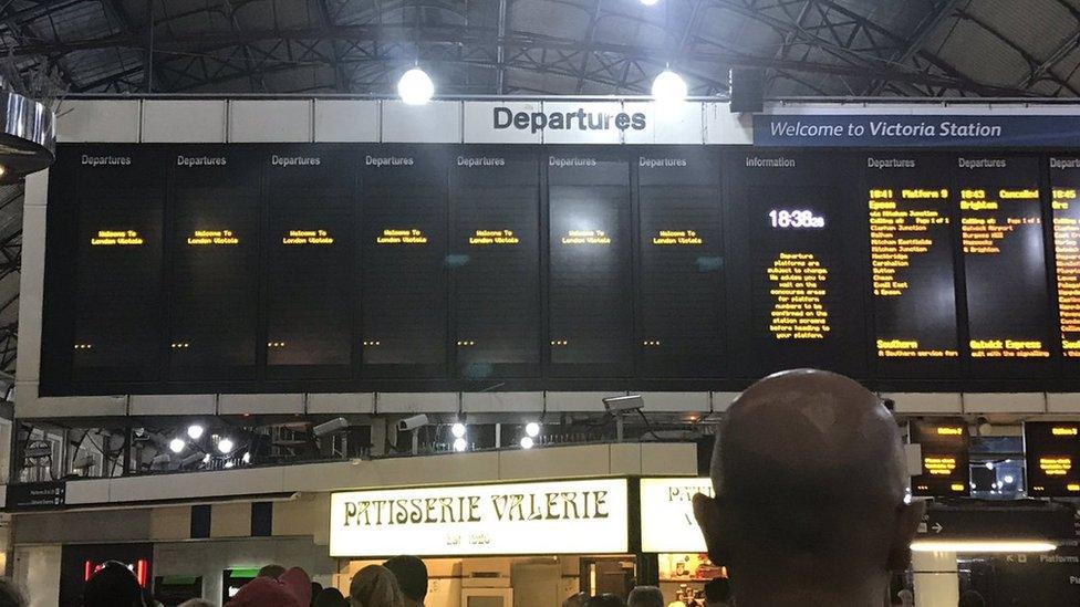 Victoria station board