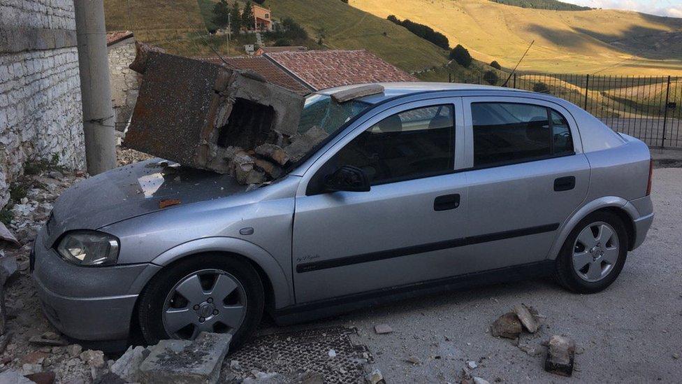 Earthquake damage in Norcia