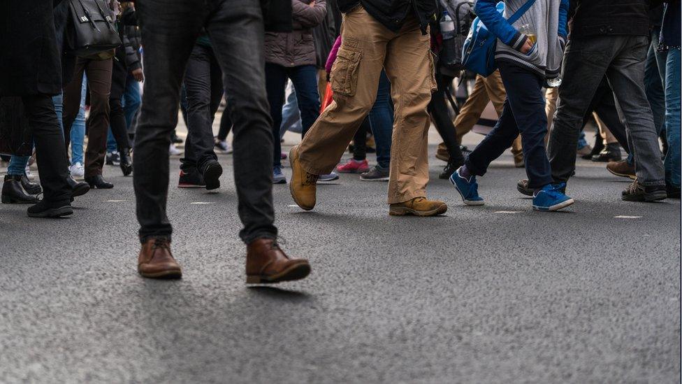 People walking on a street