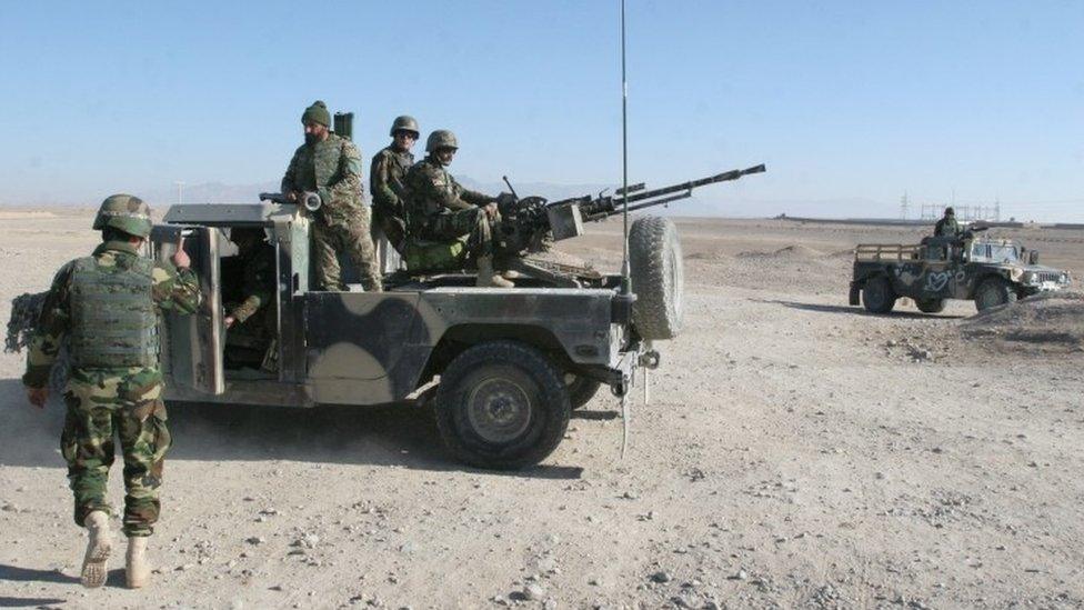 Afghan troops in Sangin district