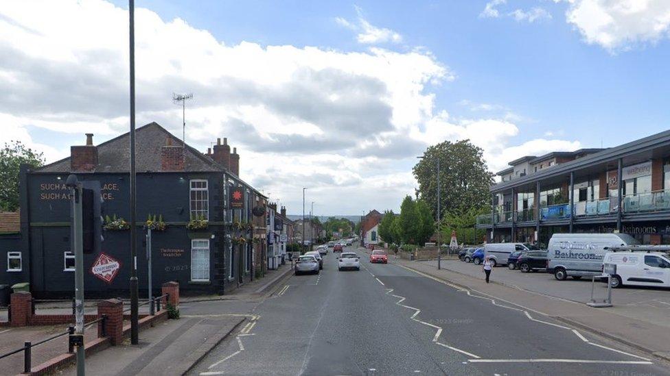 Chatsworth Road, near the junction of Alma Street West, in Chesterfield, Derbyshire