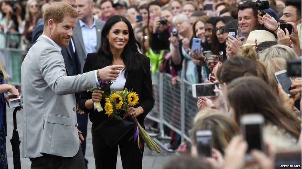 The royal couple met members of the public near Trinity College