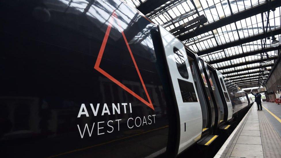 Avanti West Coast train at Stoke-on-Trent Train Station