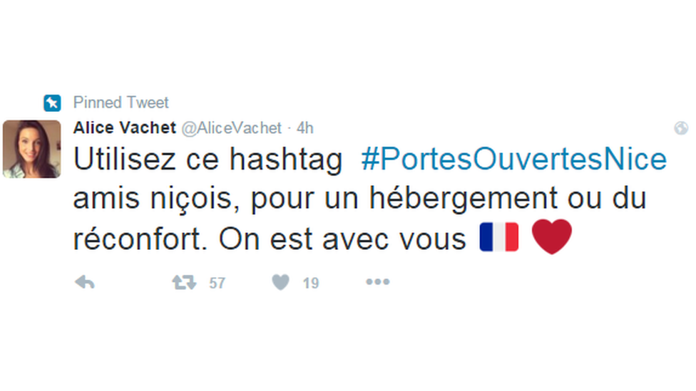 Use the hashtag #PortesOuvertesNice for a roof or consolation. We are with you, this user says