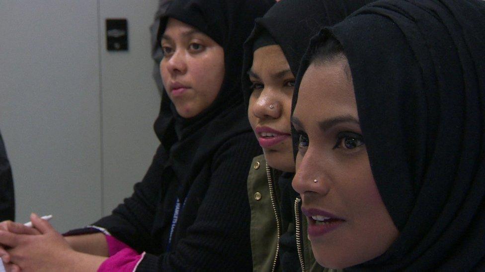 Women attend a training course