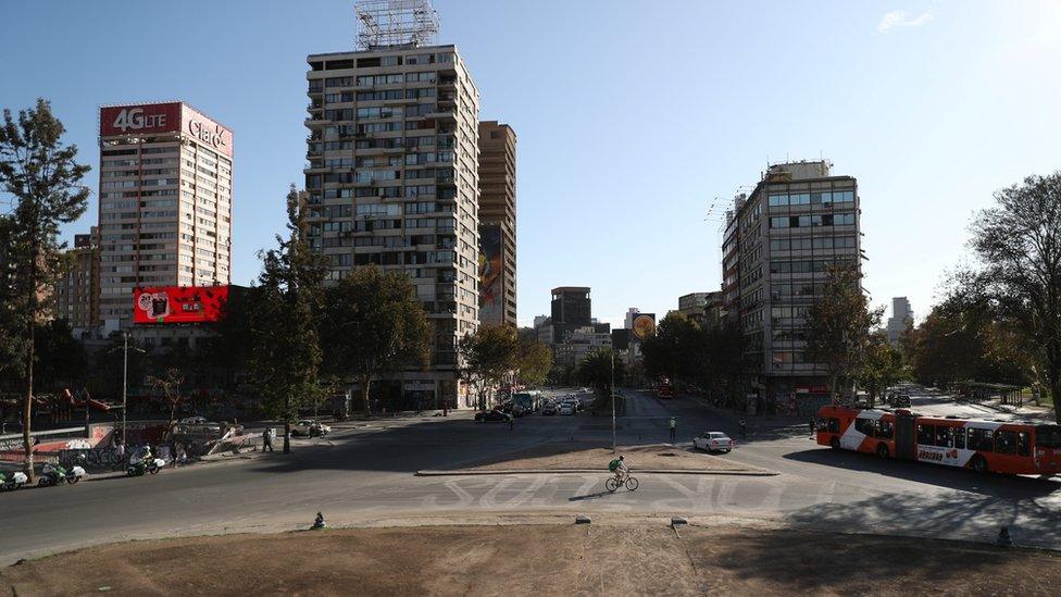 Plaza Italia after lockdown in March