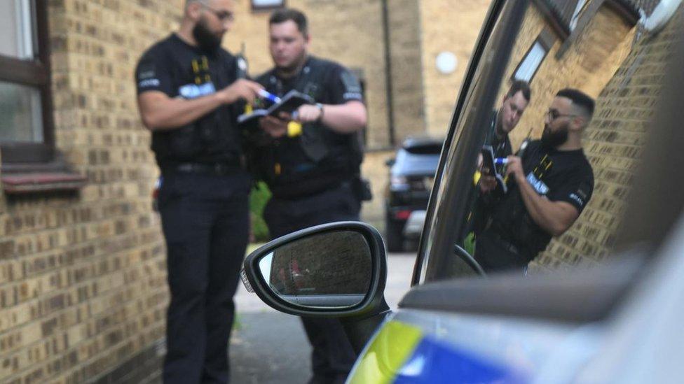 PC Qayoumi with his colleague PC Luke Edmonds on duty in Basildon