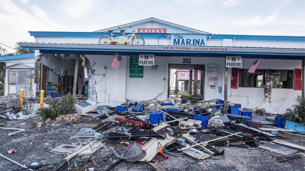 Building damage due to Hurricane Idalia