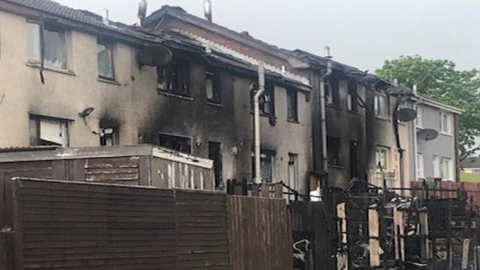 Houses damaged in fire in Newtownabbey