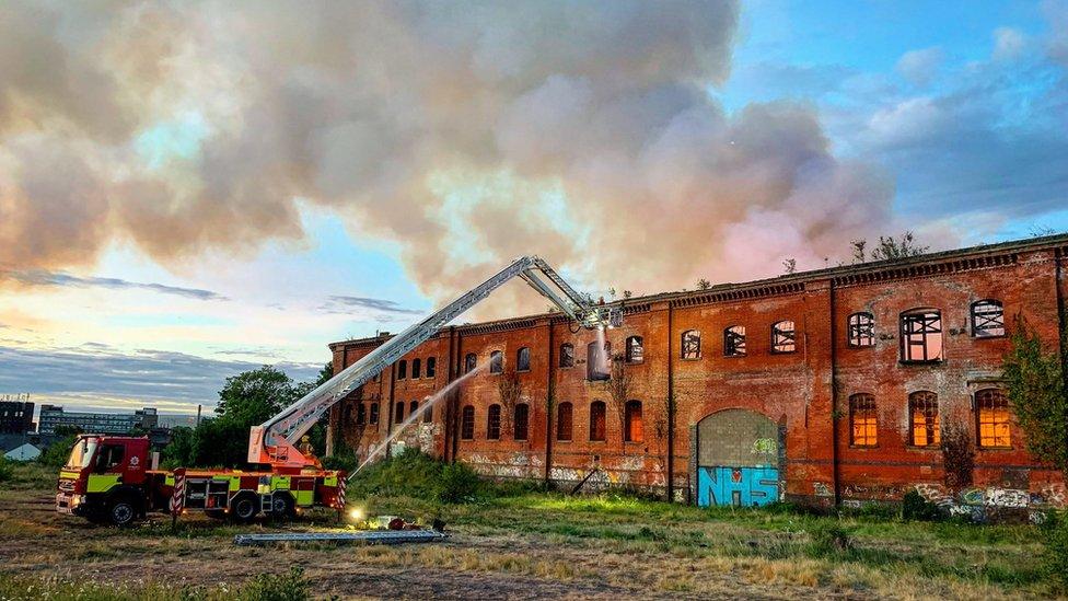 Derelict building in Friar Gate Goods Yard