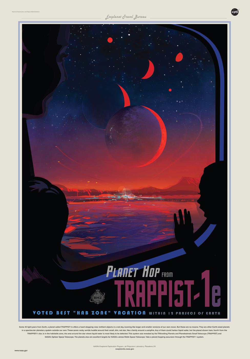 Nasa's travel poster for Trappist 1e