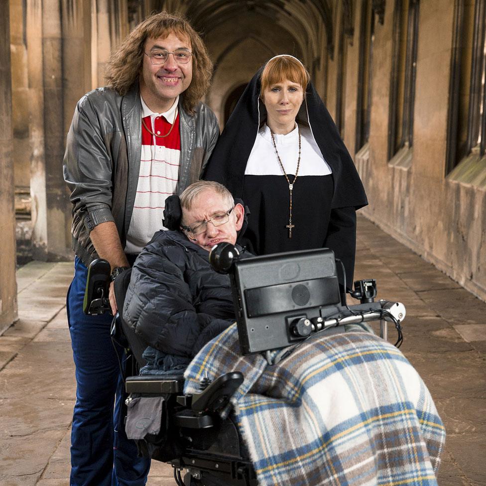 David Walliams, Catherine Tate and Prof Stephen Hawking