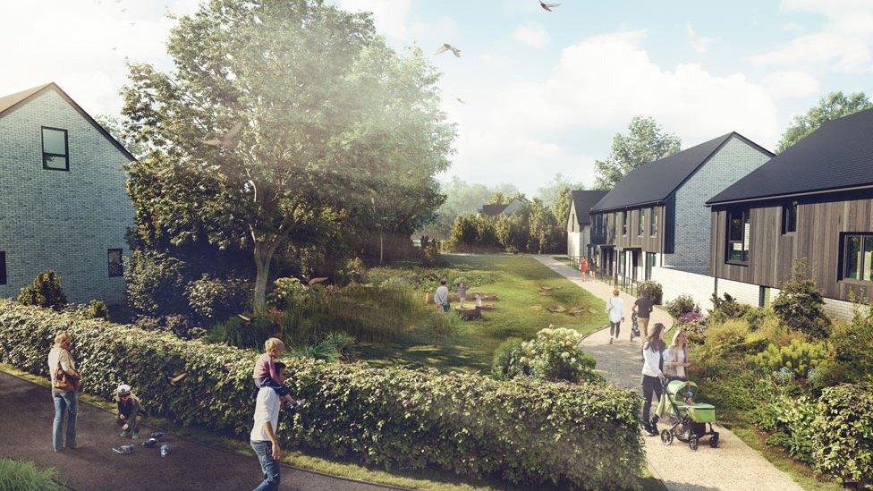 Artist's impression of 74 homes on Packsaddle Way