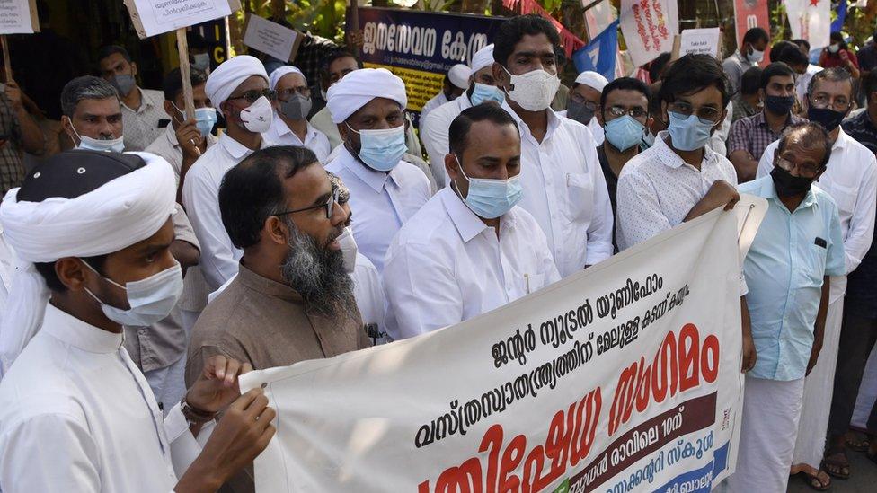 Protests outside the school