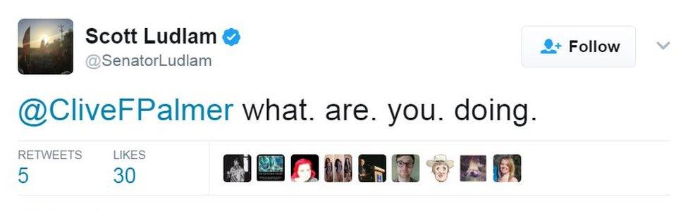 A tweet says: "what. are. you. doing."