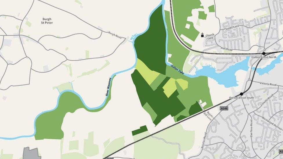 Map of Carlton Marshes