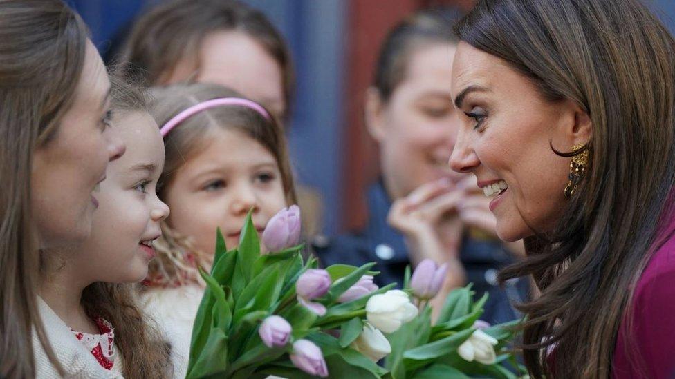 Princess of Wales greeting crowds in Birmingham