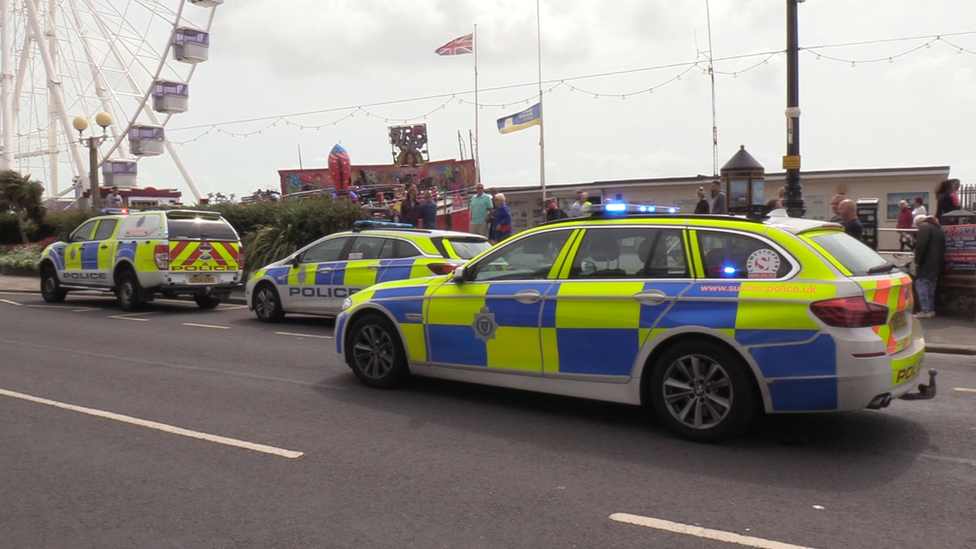 Police at Worthing seafront