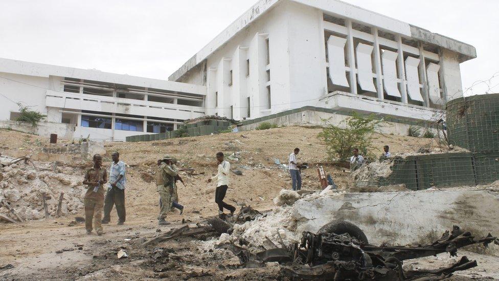 Somali Parliament during civil war