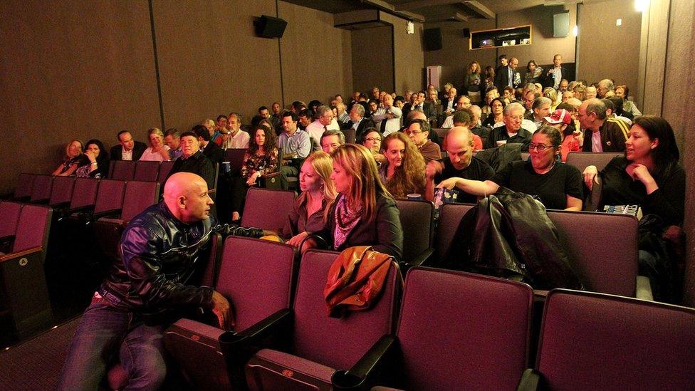 Atmosphere at the screening of film "Back Door Channel: The Price Of Peace" at Quad Cinema on September 18, 2011 in New York City. (Photo by Steve Mack/Getty Images for NYC Media Group)