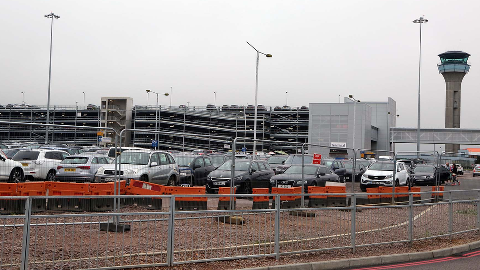 Terminal 2 Luton airport carpark before fire