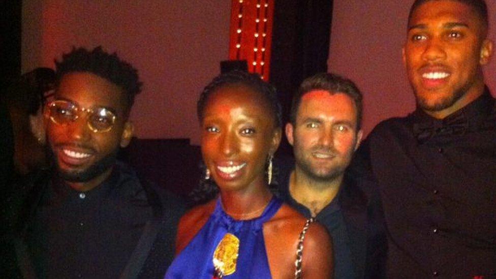 Eunice Olumide with Tinie Tempah and Anthony Joshua