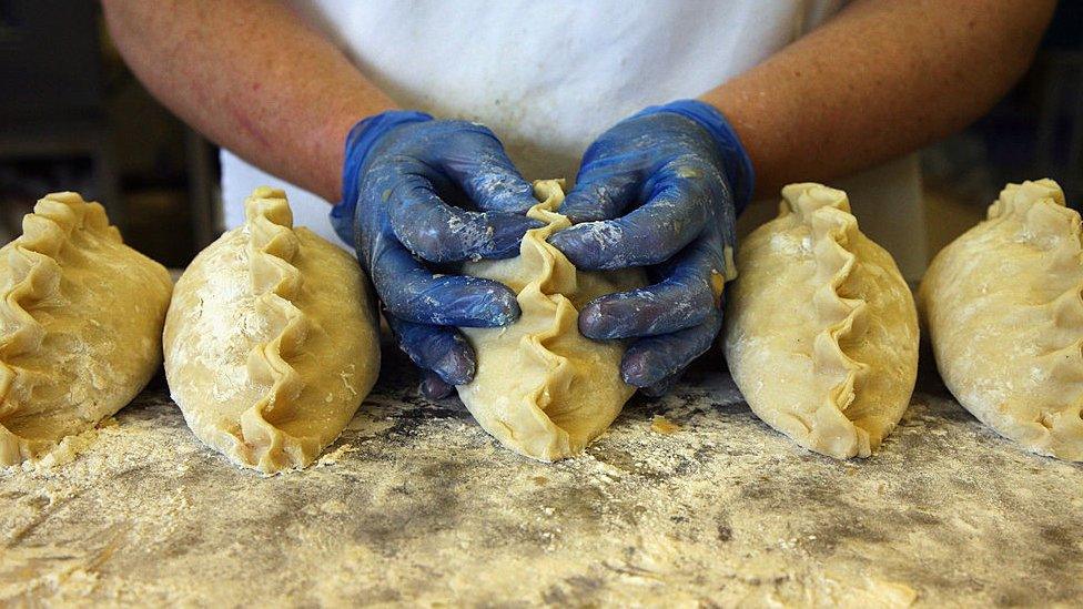 man making cornish pasties