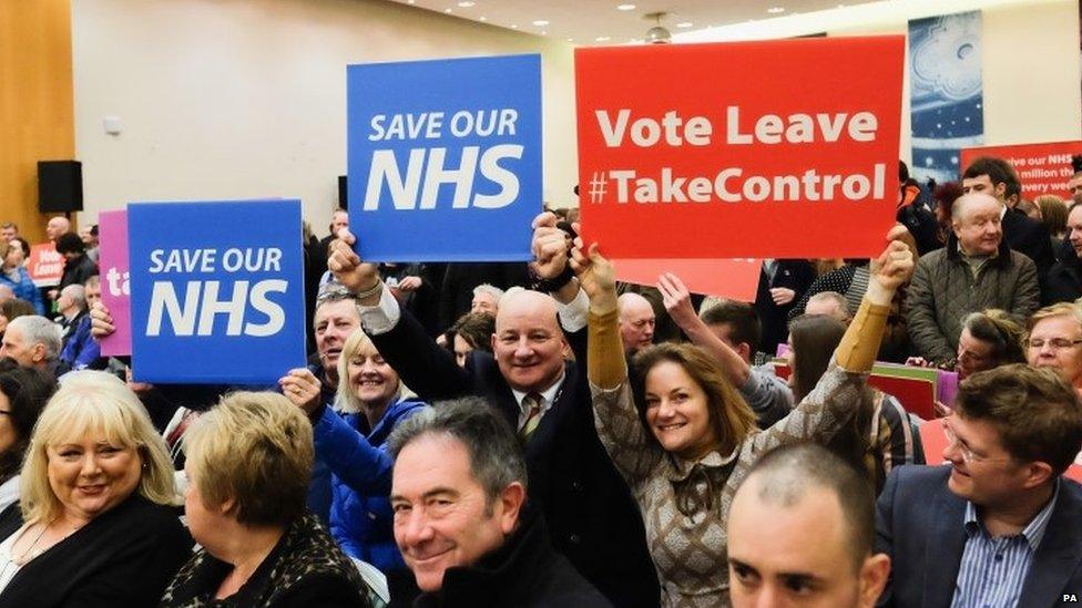 Vote Leave supporters at a rally in Newcastle