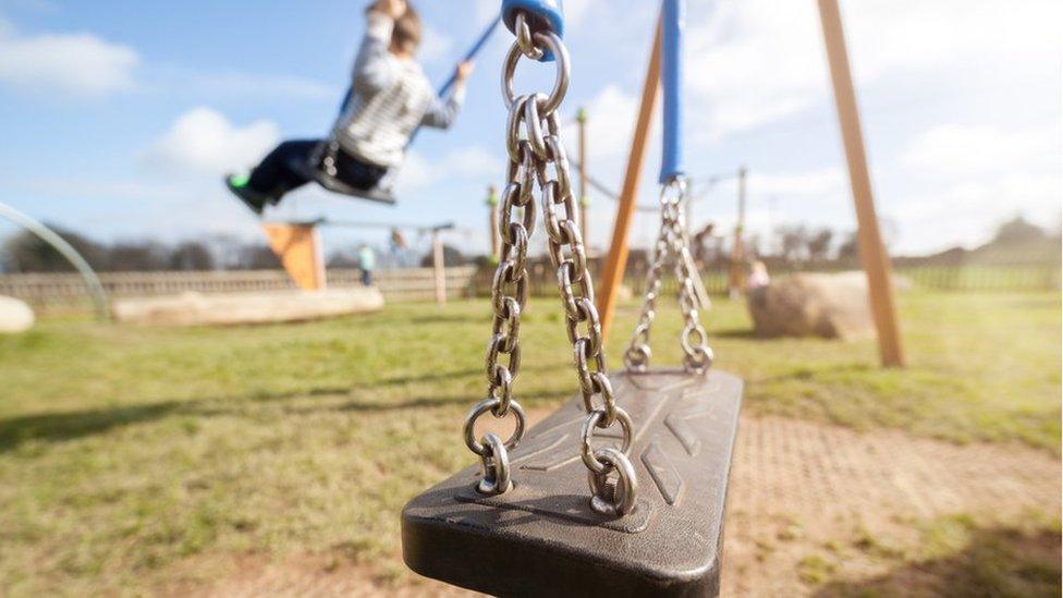 Child on swing