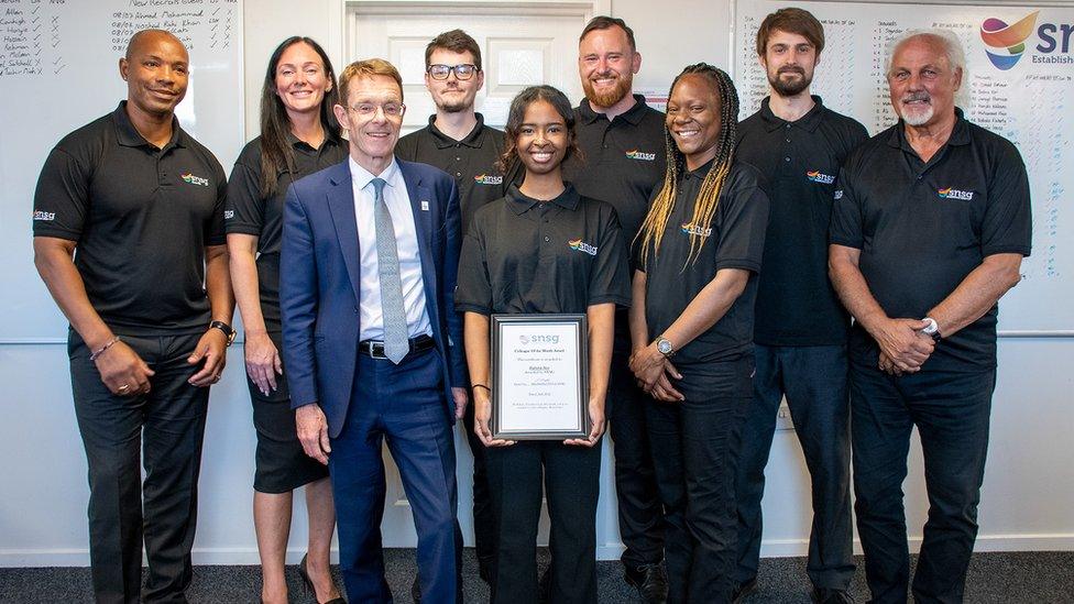 Andy Street, Mayor of the West Midlands and Chair of the WMCA, meets with staff at SNSG at a recent Commonwealth Games event.