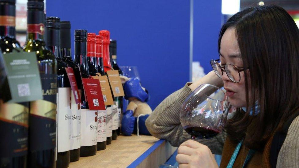 A wine drinker in Shanghai