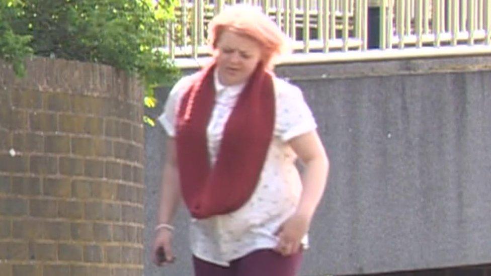 Lucy King arriving at Maidstone Crown Court for trial