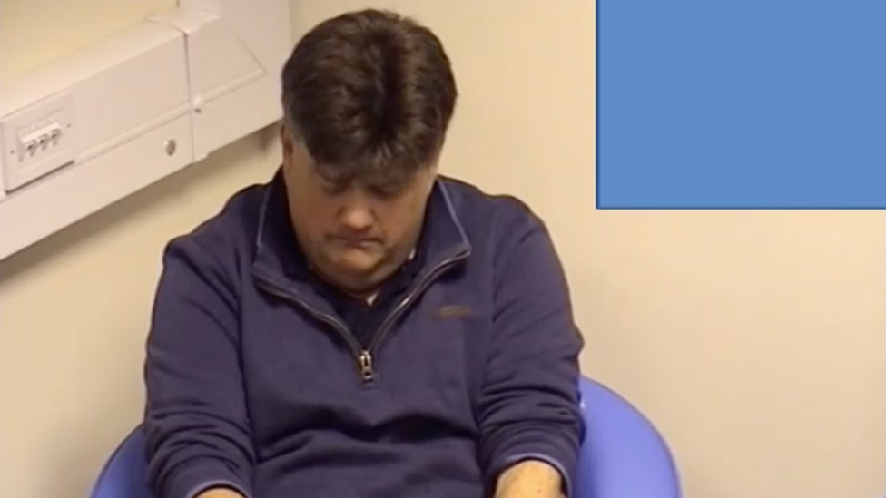 A still from the video of Carl Beech's police interview