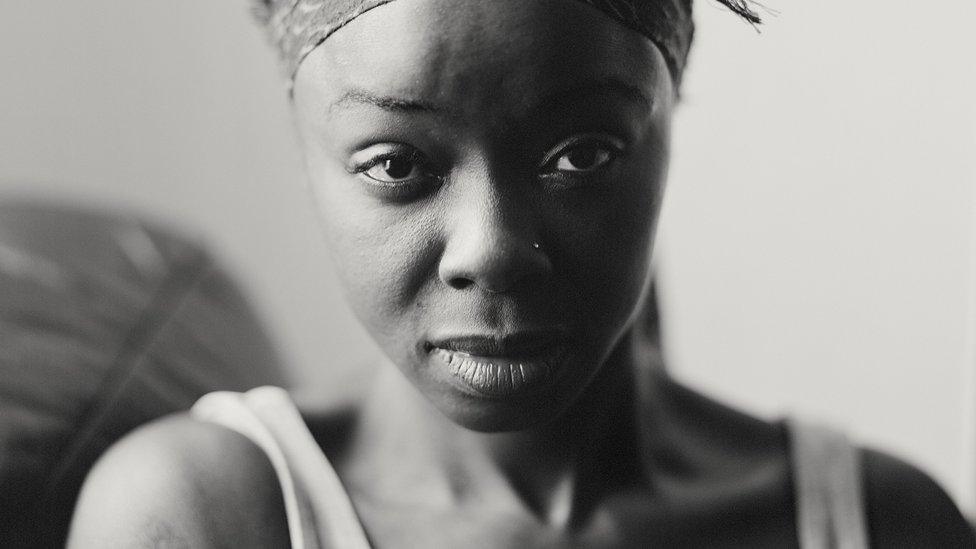 Black and white portrait of a woman