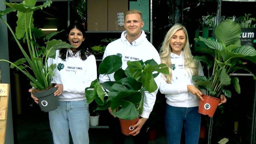 Charlotte Hosking, Nathan Raab and Georgia Evans, of Pointless Plants