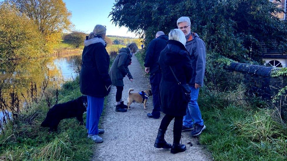 Dog walkers paying tribute