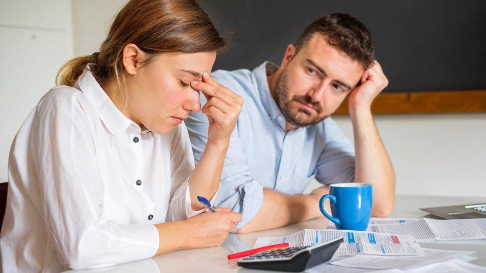 Couple dealing with financial stress