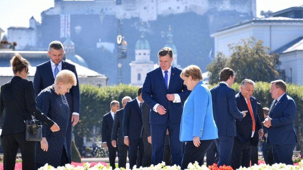 EU leaders in Salzburg