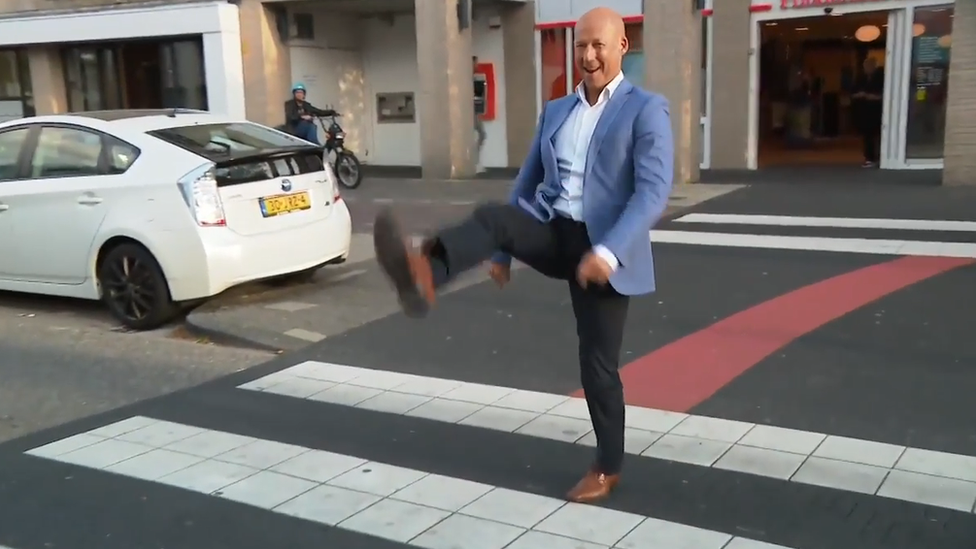 Dutch Alderman Jan Willem Mijnans on the Spijkeniise 'silly walks' crossing, 2018