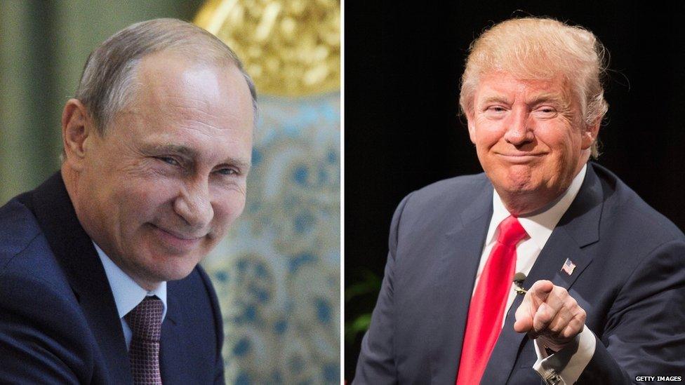 Donald Trump 'honoured' by Vladimir Putin's compliments - BBC News