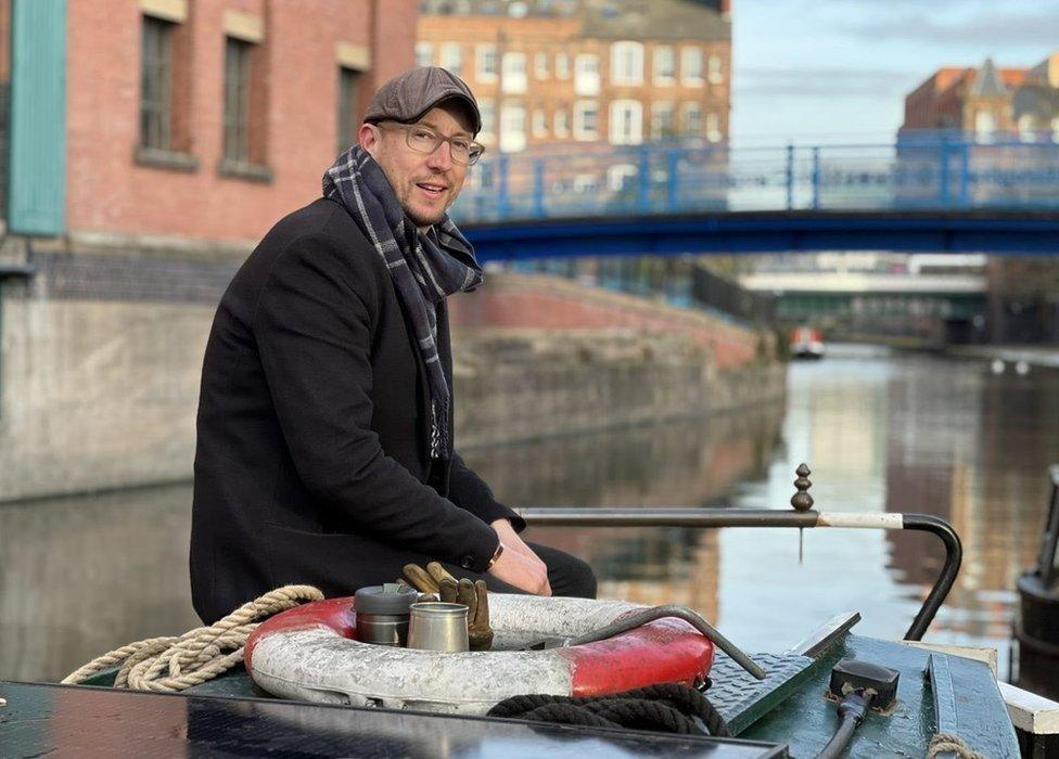 Robbie on his boat in Nottingham