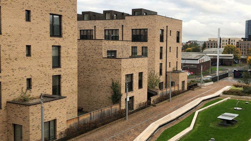 The Prospect East development is 99% brick with cladding panels on the penthouses on top